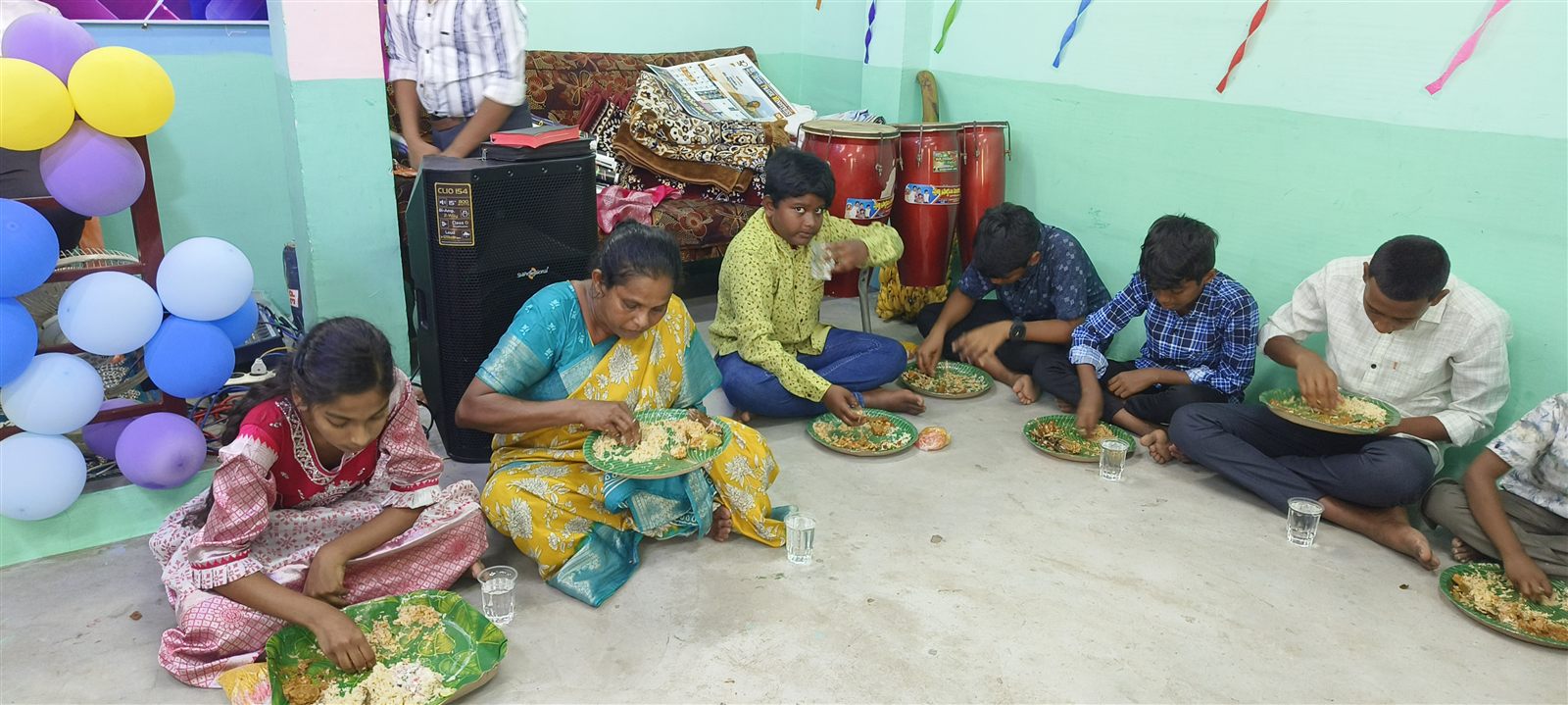 Love feast and community meals served with care on traditional leaf plates